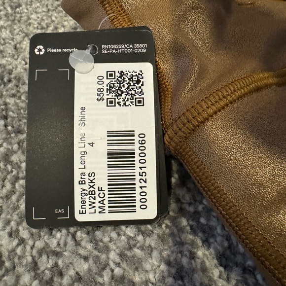 NWT Lululemon Special Edition Long Line Bra - Shine - Size 4 - Picture 3 of 4